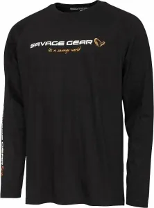 Savage Gear T-Shirt Signature Logo Long Sleeve T-Shirt Black Caviar 3XL