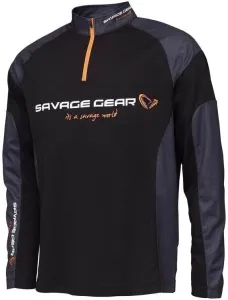 Savage Gear T-Shirt Tournament Gear Shirt 1/2 Zip Black Ink L