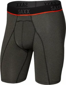 SAXX Kinetic Long Leg Boxer Brief Grey Mini Stripe M Fitness Underwear