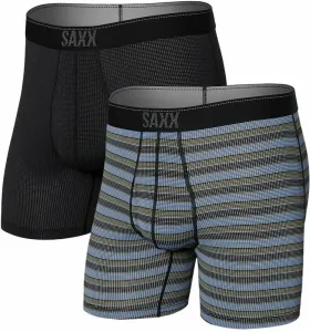 SAXX Quest 2-Pack Boxer Brief Sunrise Stripe/Black II 2XL Fitness Underwear