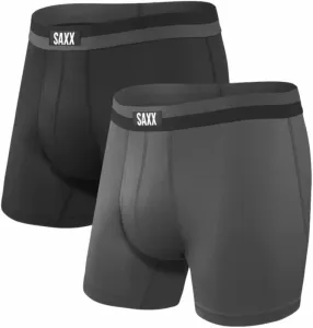SAXX Sport Mesh 2-Pack Boxer Brief Black/Graphite L Fitness Underwear