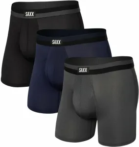 SAXX Sport Mesh 3-Pack Boxer Brief Black/Navy/Graphite 2XL Fitness Underwear