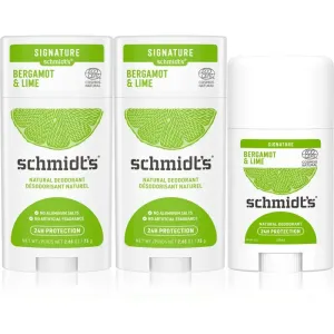 Schmidt's Bergamot + Lime deodorant stick 2x 75 g + 1x 40 g (economy pack)