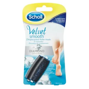 Scholl Velvet Smooth Replacement Heads For Electronic Foot File 2 pc #1571090