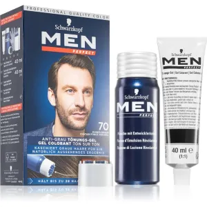 Schwarzkopf Men Perfect Anti-Grey Color Gel Tinted Gel for Hair for Men 70 Natural Dark Brown