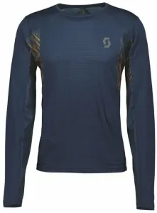 Scott Trail Run LS Mens Shirt Midnight Blue/Copper Orange L Running t-shirt with long sleeves