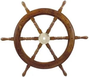 Sea-Club Steering Wheel wood with brass Center - o 75cm