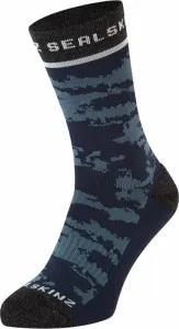 Sealskinz Reepham Mid Length Jacquard Active Sock Navy/Grey/Cream L/XL Cycling Socks