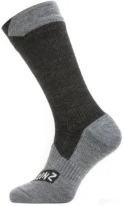 Sealskinz Waterproof All Weather Mid Length Sock Black/Grey Marl L Cycling Socks