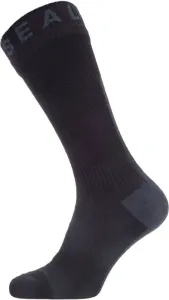 Sealskinz Waterproof All Weather Mid Length Sock with Hydrostop Black/Grey XL Cycling Socks