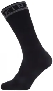 Sealskinz Waterproof Warm Weather Mid Length Sock With Hydrostop Black/Grey L Cycling Socks