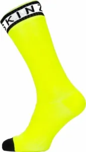 Sealskinz Waterproof Warm Weather Mid Length Sock With Hydrostop Neon Yellow/Black/White L Cycling Socks
