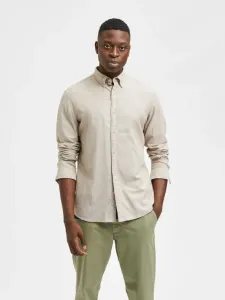 Selected Homme Slim Flannel Shirt Beige