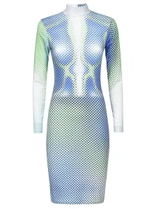SINEAD GOREY - Digitally Print Fitted Short Dress
