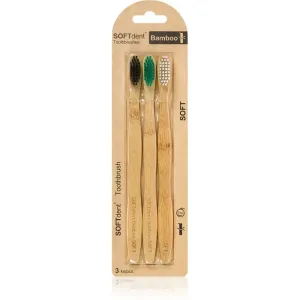 SOFTdent Bamboo Medium - 3 pack bamboo toothbrush 3 pc