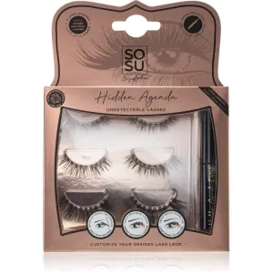 SOSU Cosmetics Hidden Agenda Undetectable Lashes knotted individual cluster lashes with glue 12 mm, 14 mm, 16 mm