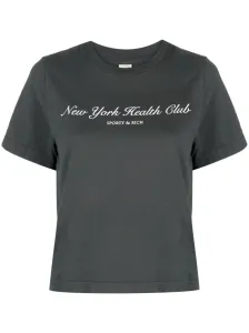SPORTY & RICH - Ny Health Club Cropped Cotton T-shirt #1663738
