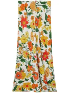 STELLA MCCARTNEY - Floral Print Midi Skirt