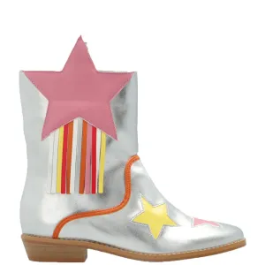 Stella Mccartney Girls Cowboy Boots Silver EU 30