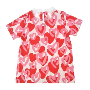 Stella Mccartney Girls Love Heart Print T-shirt White 10Y
