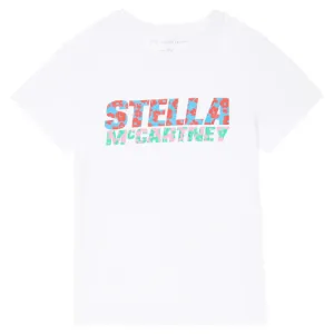 Stella Mccartney Girls Floral Logo T-shirt White 8Y