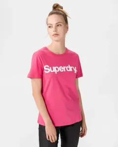 SuperDry Flock T-shirt Pink