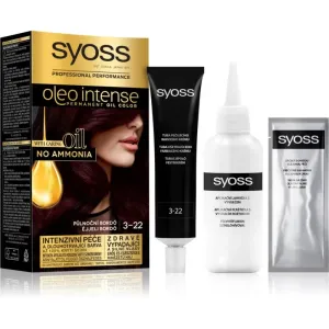 Syoss Oleo Intense permanent hair dye with oil shade 3-22 Midnight Bordeaux 1 pc