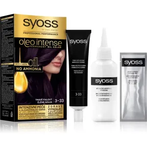 Syoss Oleo Intense permanent hair dye with oil shade 3-33 Rich Plum 1 pc
