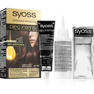 Syoss Oleo Intense permanent hair dye with oil shade 4-18 Mokka Brown 1 pc