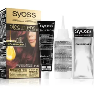 Syoss Oleo Intense permanent hair dye with oil shade 4-23 Burgundy Red 1 pc