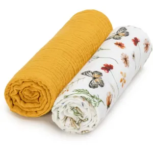 T-TOMI BIO Muslin Diapers cloth nappies Mustard Meadow 65 x 65 cm 1 pc