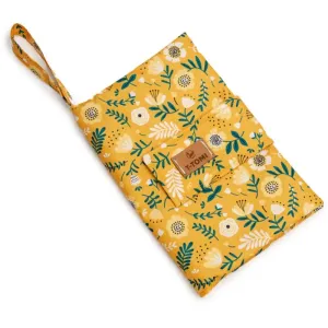 T-Tomi Diaper Bag nappy holder Mustard flowers 21x28 cm
