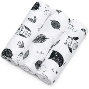 T-TOMI TETRA Cloth Diapers HIGH QUALITY cloth nappies Owls 70x70 cm 3 pc