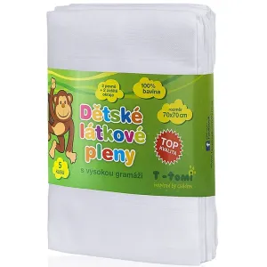 T-TOMI TETRA White cloth nappies High Quality 70x70 cm 5 pc