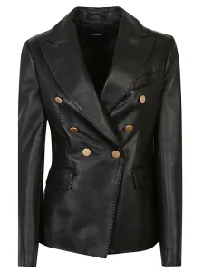 TAGLIATORE - Double-breasted Leather Jacket #1727004