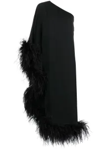 TALLER MARMO - Ubud One-shoulder Feather Trimmed Crepe Maxi Dress #1640568