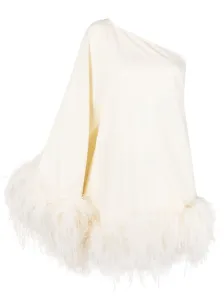 TALLER MARMO - Piccolo Ubud One-shoulder Feather-trimmed Crepe Mini Dress #1690342