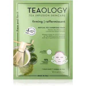Teaology Face Mask Matcha Tea Superfood firming sheet mask for face contours with matcha 21 ml