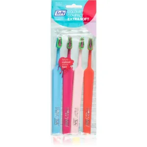 TePe Colour Compact extra soft toothbrushes 4 pc #1437660
