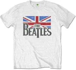 The Beatles T-Shirt Logo & Vintage Flag White 7 - 8 Y