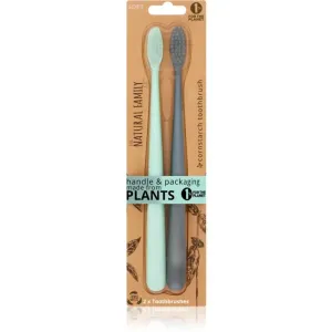 The Natural Family Co. Bio soft toothbrushes Rivermint & Ivory Desert 2 pc