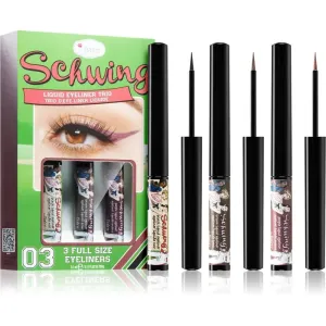 theBalm Schwing® Liquid Eyeliner Trio long-lasting liquid eyeliner 3x1,7 ml