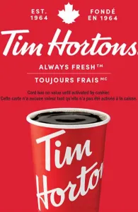 Tim Hortons Gift Card 5 CAD Key CANADA