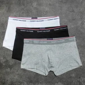 Tommy Hilfiger 3 Pack Low Rise Trunks Black/ White/ Grey Heather #718881