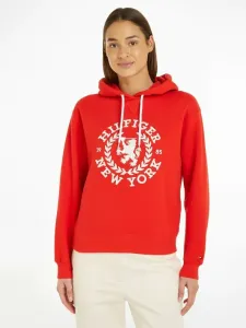 Tommy Hilfiger Crest Hoodie Sweatshirt Red #1893038