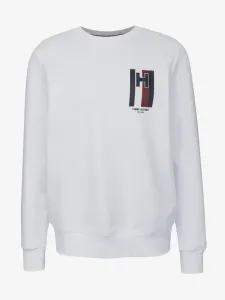 Tommy Hilfiger Emblem Crewneck Sweatshirt White #1892854