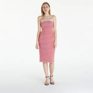 Tommy Jeans Logo Tape Stripe Knee Lenght Tube Dress Red #1824223