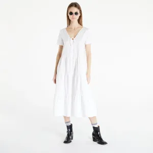 Tommy Jeans Poplin Tiered Short Sleeve Dress White #996075