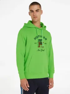 Tommy Hilfiger Curved Monogram Hoody Sweatshirt Green