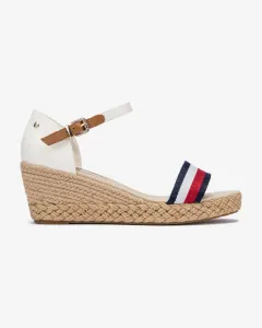Tommy Hilfiger Shimmery Ribbon Wedges White